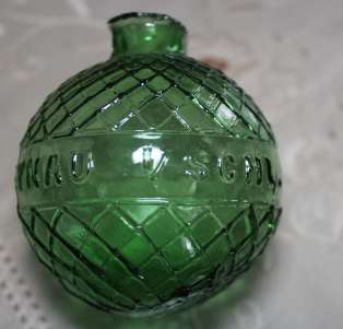 Glaskugel, Inschrift: "Rud. Weber, Haynau I./Schl."